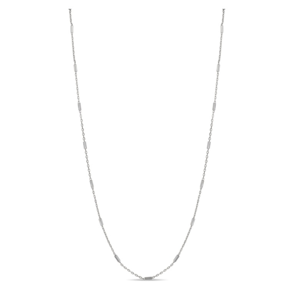Sterling Silver Plated Brass Minimal Bar Necklace